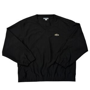 Baltimore Ravens Pullover Golf Jacket Mens Large Black Windbreaker Pockets NFL